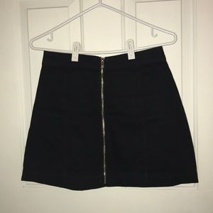 Mini black jean skirt
